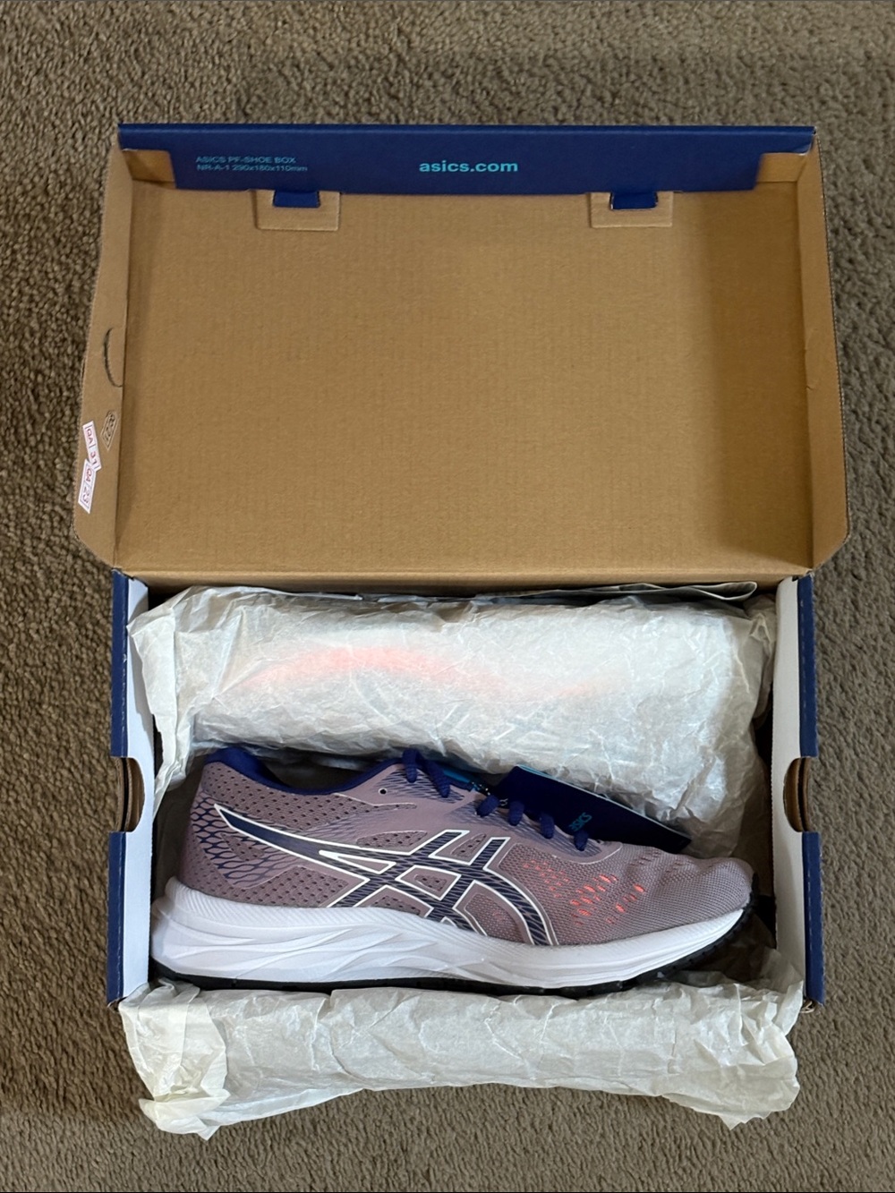 Asics Women's Athletic Shoes in Pink with Navy Detailing - Picture 6 of 7